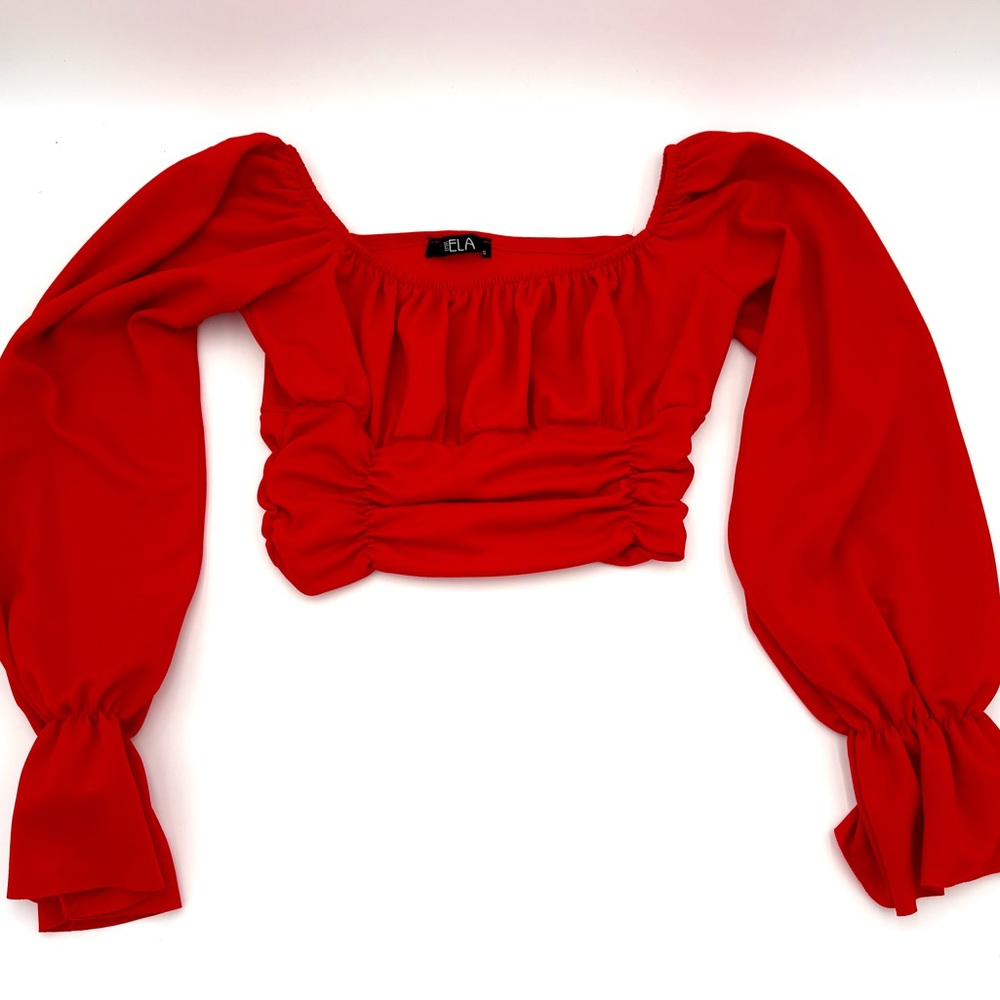 Red Long Sleeve Women's Top